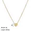 Verstellbare goldene Herzenskette mit Zirkonia-Steinen und 40cm Verlängerungskette - Gold