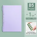 Purple B5 frosted notebook cover set with two translucent green silent binding rings - 26 Holes B5 / Purple