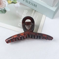 Dark brown tortoiseshell matte hair claw clip with strong metal spring for thick hair - Leopard Print / Red Leopard