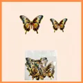 12-piece 3D Christmas snowflake butterfly wall stickers with gold edges and dimensions - Set of 12 Pcs