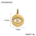 Detail view of gold evil eye pendant with 1.15cm size specs and zircon inlay - YP33594D2K0-Small Gold Eye with Diamond