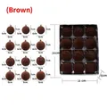 Brown Christmas ball set of 12 with matte, textured, and faceted finishes, 6cm size - Set of 12 / Brown