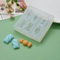 Stampo in silicone a 6 cavità per caramelle e marshmallow per dolci e cioccolato - Silicone / Forma di Caramella a 6 Fori (156#) / Bianco Traslucido