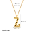 18K gold plated stainless steel initial Z necklace with size and weight dimensions - Letter Z