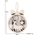 Christmas wooden reindeer pendant with black and white plaid details and measurements - 10CM*8CM / Grey Plaid Reindeer Style