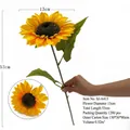 Vibrant 53cm yellow sunflower silk flower with 13cm head and green leaves for home decor - SJ-A413 (53cm/13cm Diameter)