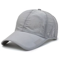 Grey quick-dry baseball cap featuring breathable side mesh and lightweight grid fabric - Light Gray