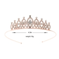 Serre-tête couronne de princesse or rose avec cristaux et mesures de 1.5in haut - Couronne à flèches ovales creuses en or rose (Style 27)