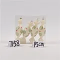 Set de 4 adornos navideños de bastón de caramelo blanco con espirales verdes de purpurina - Set 01 (Caramelos de Rayas y Puntos 15cm - 4 piezas)