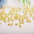 14K gold plated flower bead caps for DIY jewelry making with hollow petal design - 6mm Flower Cap / 18K Gold