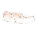 Lunettes de soleil aviateur dorées à verres dégradés roses et branches en écaille de tortue - Café Dégradé