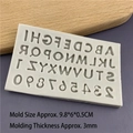 Molde de silicona mini letras y números para repostería DIY y decoración de tartas - Mini Letras Número-Molde Gris