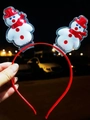 Süßer roter Weihnachts-Haarreif mit leuchtenden Schneemann-Figuren und LED-Beleuchtung - Schneemann