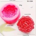 3D rose flower silicone mold for soap and candles with 7.2cm diameter size specifications - Medium / Pink