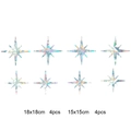 Set of 8 holographic star rainbow prism window stickers in 15x15cm and 18x18cm sizes - RPS006 Static Sticker: Large Star