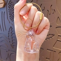 Colgante de gato transparente con rayas naranjas y llavero de cable dorado - Colgante Clásico - Gato Naranja