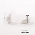 Detailed specs of matte silver teardrop earrings showing 2.7cm length and 3.1g weight - Matte Silver Water Drop Style (E01500-37)