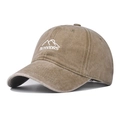 Gewaschene Baumwoll-Basecap mit Gebirgsstickerei und Outdoors-Schriftzug in Khaki - Verstellbar / Khaki