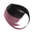 Fashionable synthetic side-swept bangs hairpiece in black and pink two-tone finish - Black and Pink Gradient