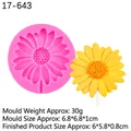 Silikonform in Sonnenblumenform für DIY Gipsblumen und Schokoladendekorationen - 3# Gänseblümchen Klein / Rosa