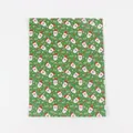 Christmas gift bag with Santa Claus pattern and HO HO text on festive green fabric - Small / Candy Green