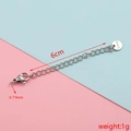 Silver stainless steel 6cm extender chain with lobster clasp and S.STEEL engraved tag - Silver Color 7#