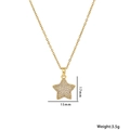 Goldene Stern-Halskette mit Pavé-Kristallen und detaillierten Größenangaben - Weißer Zirkonia (8886-1) / Gold