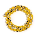 Yellow millefiori evil eye glass beads for DIY bracelet and jewelry making - Yellow