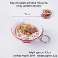 Portachiavi con cibo in miniatura e modello realistico di ciotola di spaghetti rossi - Rosso Grande (Con Portachiavi)