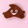 Mascherina per dormire emoji marrone in peluche con fascia elastica per bambini - Cacca / Marrone