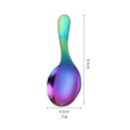 Rainbow finish 304 stainless steel short handle spoon with 9.5cm length measurements - AB Color