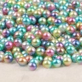 Rainbow gradient faux pearls in various sizes for DIY craft and decoration - Purple Blue Light Green