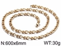 Collana a catena barbazzale dorata da 60cm in acciaio inossidabile con chiusura a moschettone - Catena a spirale dorata (KN35994-K)