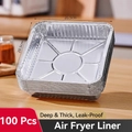 Square 20.5cm air fryer foil liners 100pcs pack thick heat resistant aluminum pans - 20.5cm*20.5cm (100 Pcs)