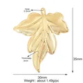 Golden maple leaf pendant charm with detailed vein texture for DIY jewelry making - Textured Leaf / Gold