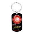 Inspirational stainless steel keychain with Love Dad message for daughter - CW0048 Red Gem Dad Style