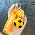 Porte-clés de football jaune créatif avec bracelet GOOOOAL et breloque mini ballon - Avec Dragonne / Jaune
