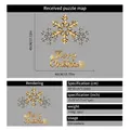 Golden Merry Christmas snowflake electrostatic window stickers for holiday glass decor - Gold Snowflake Merry Christmas (40*45cm)