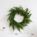 Ghirlanda di pino PE artificiale 50cm per decorazione natalizia casa 500g - Corona (50 cm / 44 punte)