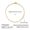 Spécifications du collier chaîne trombone en acier inoxydable plaqué or 18 carats - Style Trombone Doré (YYN025057)