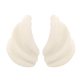 Minimalist irregular geometric resin stud earrings in creamy white finish for beach style - White