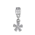 DIY five-petal flower charm featuring teardrop cubic zirconia and white gold plating - Five-Petal Large Flower Rhinestone