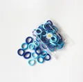50 pieces of high-elastic seamless hair ties in blue tones packed in daisy zipper bag - 50Pcs/Bag / Blue Series