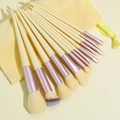 13-teiliges Make-up-Pinsel-Set in Cremegelb und Lavendel mit passendem Beutel - 13 Stück Cremegelb mit Beutel