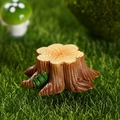 Miniature resin tree stump with green moss details for micro landscape decoration - US 7