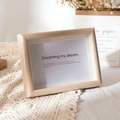 Nordic natural wood photo frame with 2cm depth and white decorative mat insert - White Oak Color
