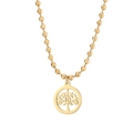 Collana minimalista dorata con ciondolo Albero della Vita e catena a sfere classica - Collana Dorata (KN234371-Z)