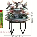 2D acrylic garden stake featuring hummingbirds and flowers design for potted plant decor - No.20 (0.2cm Thickness)
