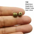 Antique bronze pumpkin alloy spacer beads, 8mm width for DIY jewelry making - Retro Pumpkin Shaped Striped Bead (19#)