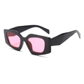 Chic kids cat-eye sunglasses with thick black frame and pink UV protection lenses - Matte Black Frame Pink Lens